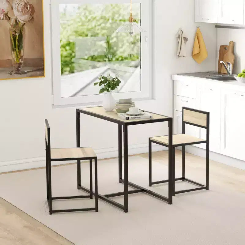 Ensemble table et 2 tabourets de bar industriels HOMCOM, ensemble table et chaises de comptoir pour petits espaces, salle à manger