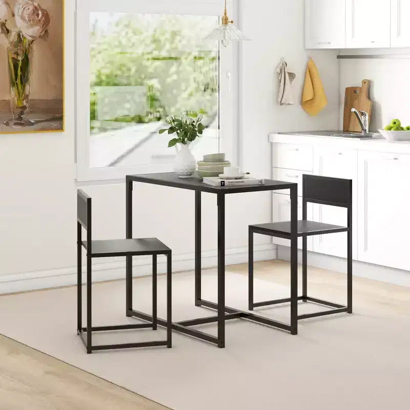 Ensemble table et 2 tabourets de bar industriels HOMCOM, ensemble table et chaises de comptoir pour petits espaces, salle à manger