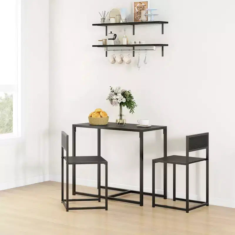 Ensemble table et 2 tabourets de bar industriels HOMCOM, ensemble table et chaises de comptoir pour petits espaces, salle à manger