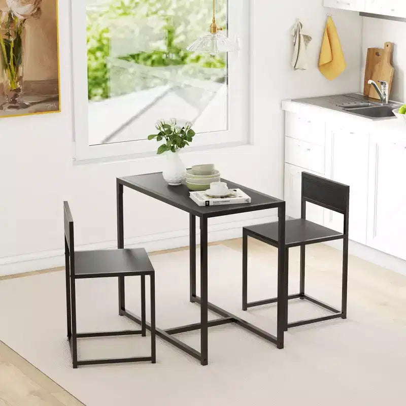 Ensemble table et 2 tabourets de bar industriels HOMCOM, ensemble table et chaises de comptoir pour petits espaces, salle à manger