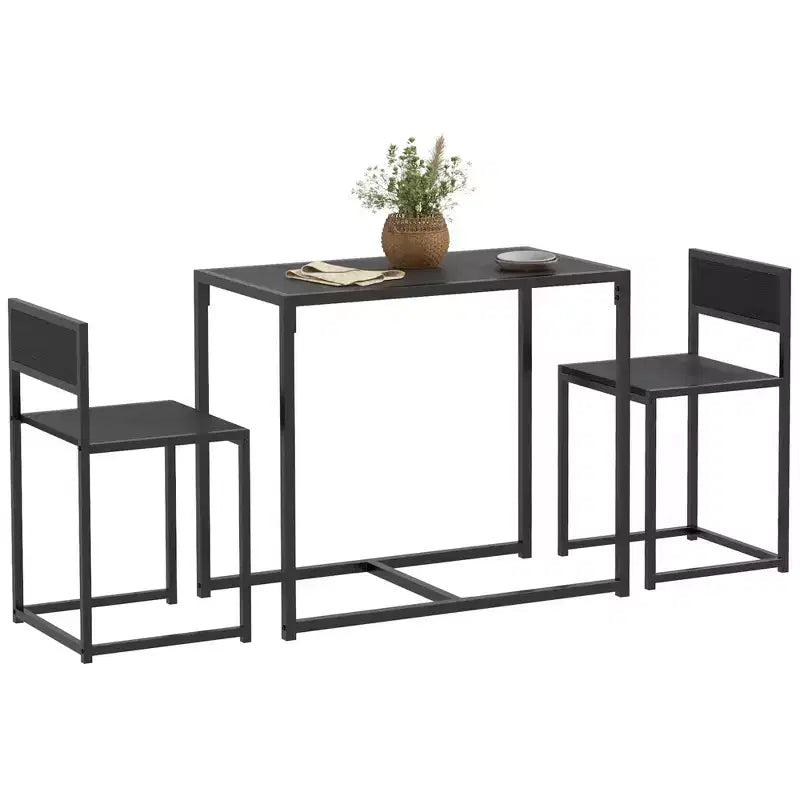 Ensemble table et 2 tabourets de bar industriels HOMCOM, ensemble table et chaises de comptoir pour petits espaces, salle à manger