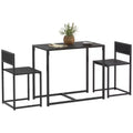 Ensemble table et 2 tabourets de bar industriels HOMCOM, ensemble table et chaises de comptoir pour petits espaces, salle à manger