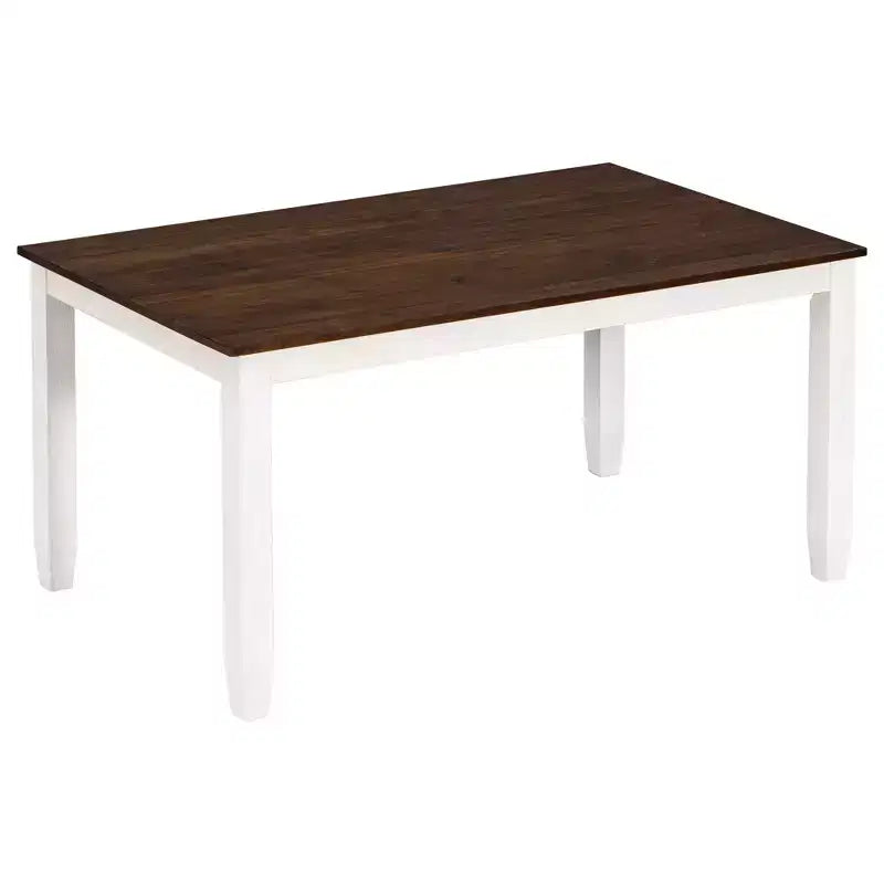 Ensemble de salle à manger rustique en bois 6 pièces, table rectangulaire avec 4 chaises et banc-ModernLuxe