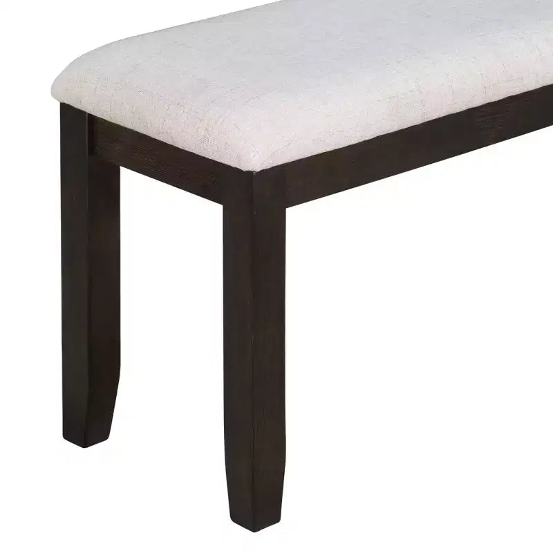 Ensemble de salle à manger rustique en bois 6 pièces, table rectangulaire avec 4 chaises et banc-ModernLuxe