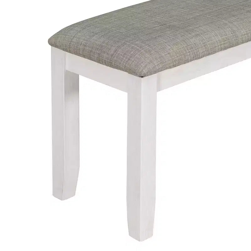 Ensemble de salle à manger rustique en bois 6 pièces, table rectangulaire avec 4 chaises et banc-ModernLuxe