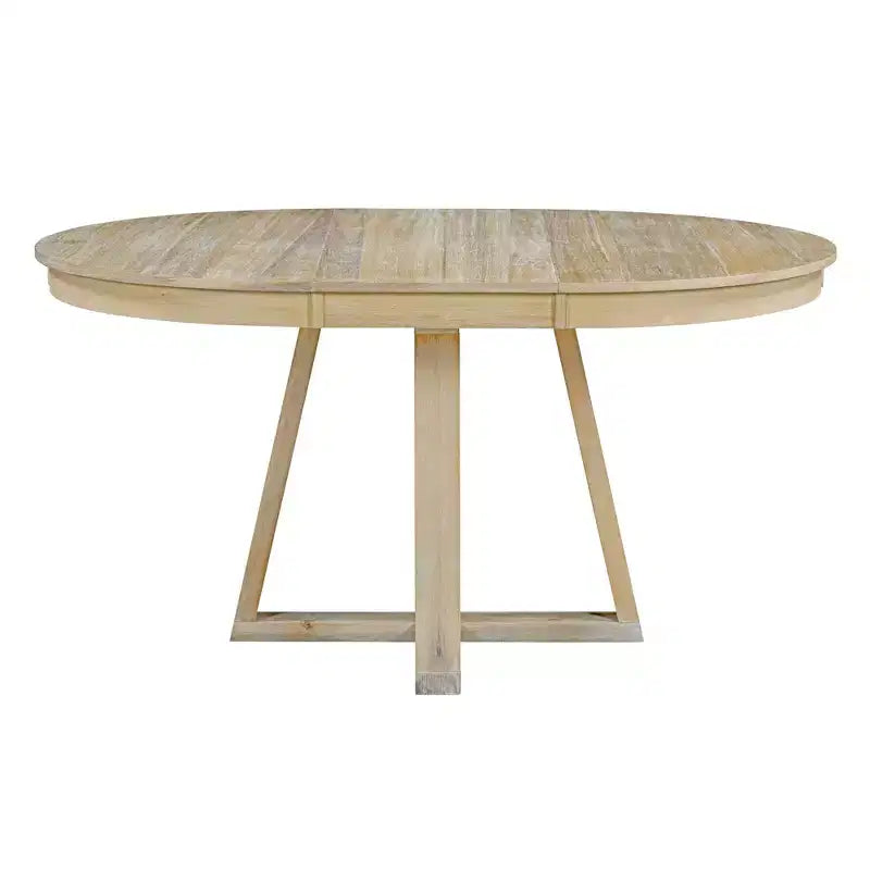 Ensemble de salle à manger vintage fonctionnel 5 pièces, table ronde avec rallonge de 40 cm et 4 chaises rembourrées - ModernLuxe