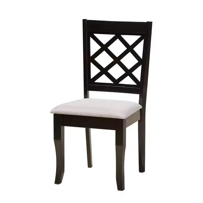 Ensemble de salle à manger 7 pièces Baxton Studio Jana en tissu gris moderne et bois finition brun expresso