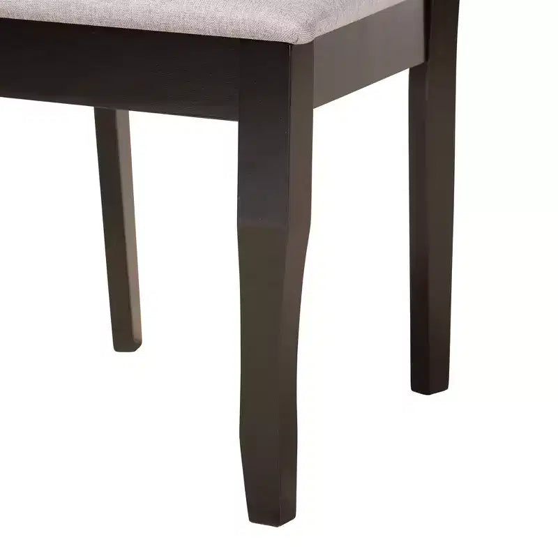 Ensemble de salle à manger 7 pièces Baxton Studio Jana en tissu gris moderne et bois finition brun expresso