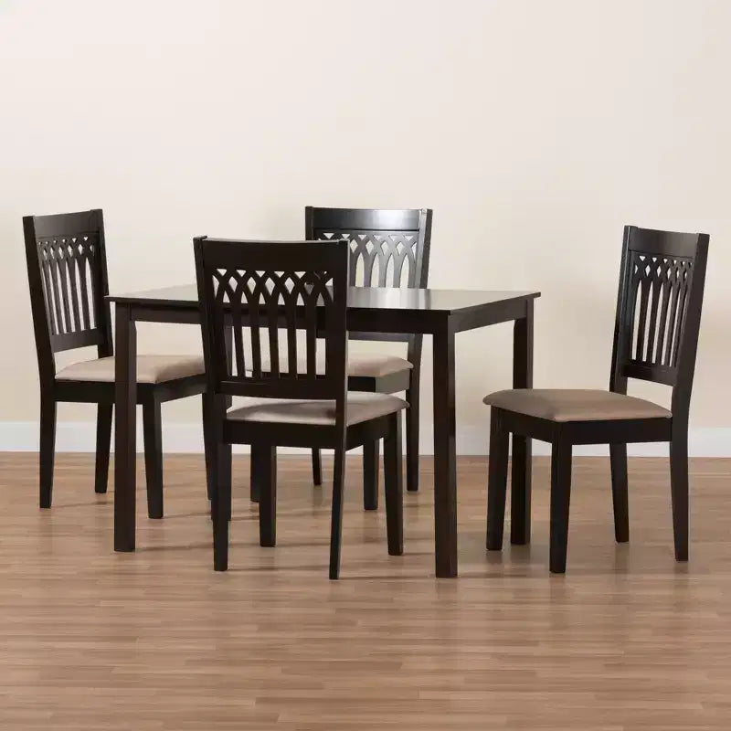 Ensemble de salle à manger Baxton Studio Genesis moderne en tissu et bois