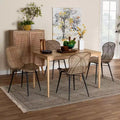 Baxton Studio Sabelle Japandi Wood and Rattan 5-Piece Dining Set