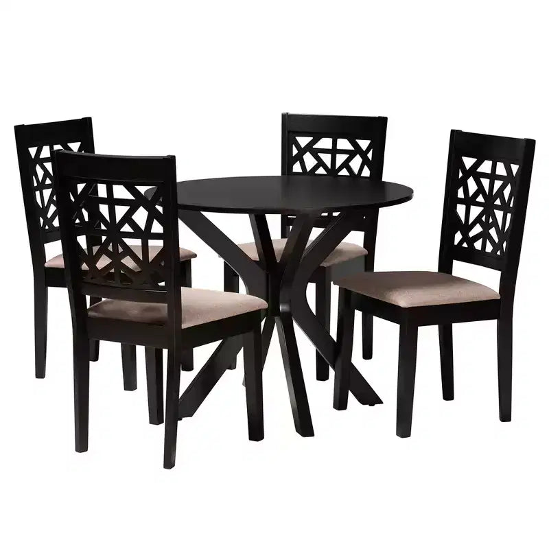 Ensemble de salle à manger Baxton Studio Karel moderne en tissu et bois