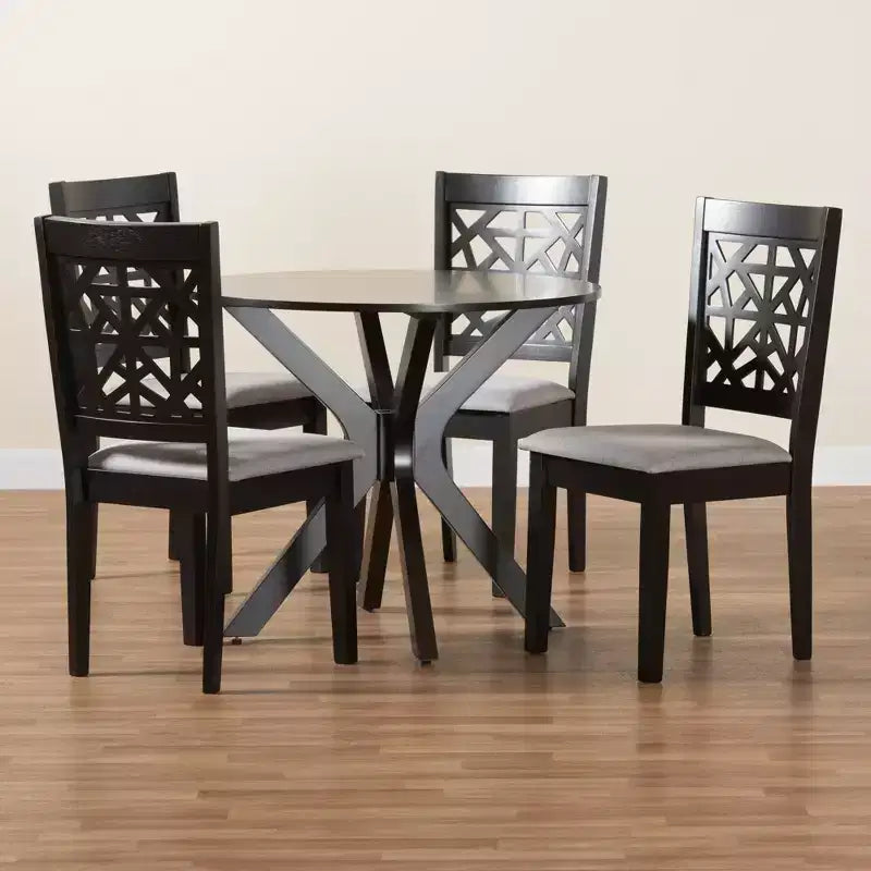 Ensemble de salle à manger Baxton Studio Karel moderne en tissu et bois
