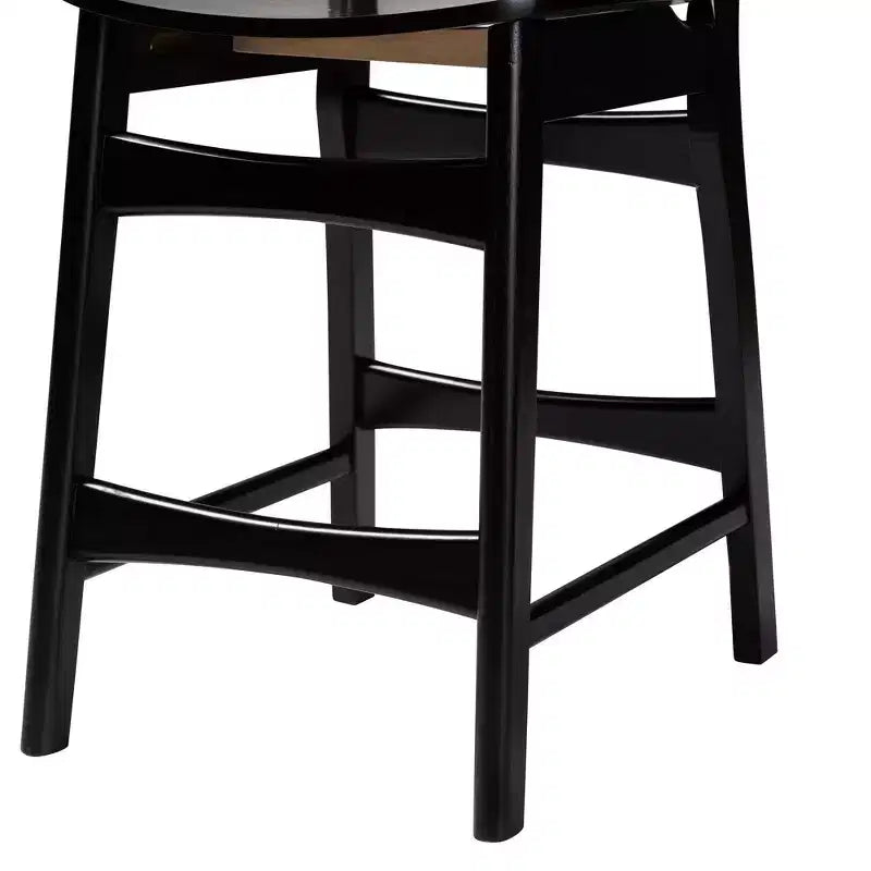 Ensemble de pub 5 pièces Baxton Studio Hesper en bois et rotin de style moderne du milieu du siècle