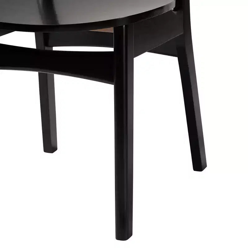 Ensemble de salle à manger 5 pièces en bois et rotin tressé de style milieu de siècle Baxton Studio Giuliana