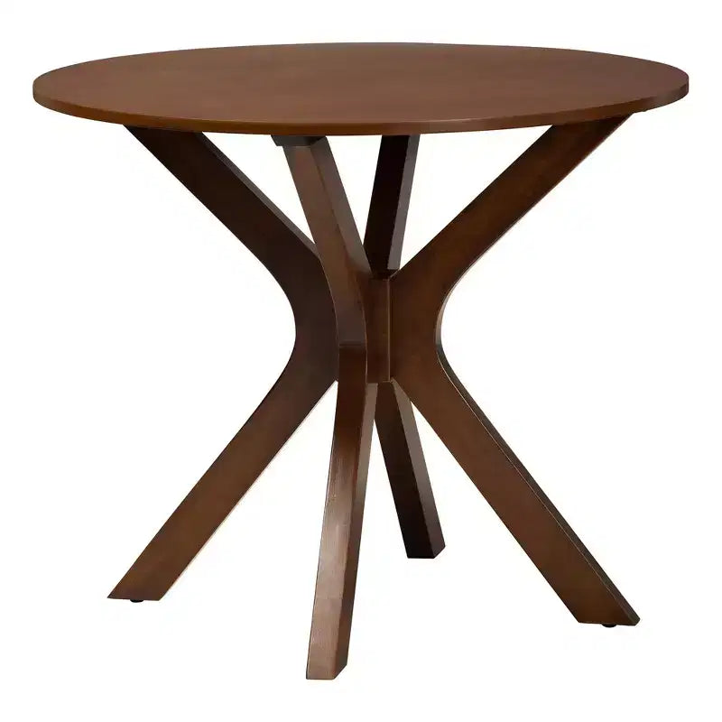 Ensemble de salle à manger 5 pièces Baxton Studio Linnet en bois et rotin de style moderne du milieu du siècle