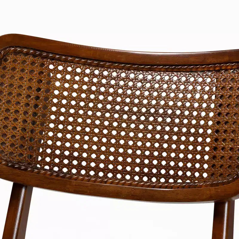 Ensemble de salle à manger 5 pièces Baxton Studio Linnet en bois et rotin de style moderne du milieu du siècle