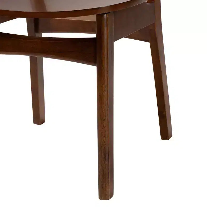 Ensemble de salle à manger 5 pièces Baxton Studio Linnet en bois et rotin de style moderne du milieu du siècle