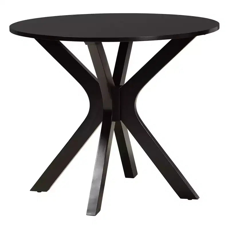 Ensemble de salle à manger 5 pièces Baxton Studio Linnet en bois et rotin de style moderne du milieu du siècle