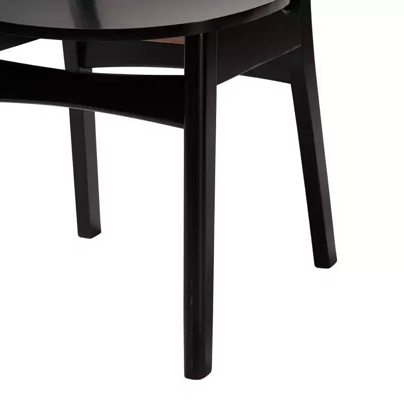 Ensemble de salle à manger 5 pièces Baxton Studio Linnet en bois et rotin de style moderne du milieu du siècle