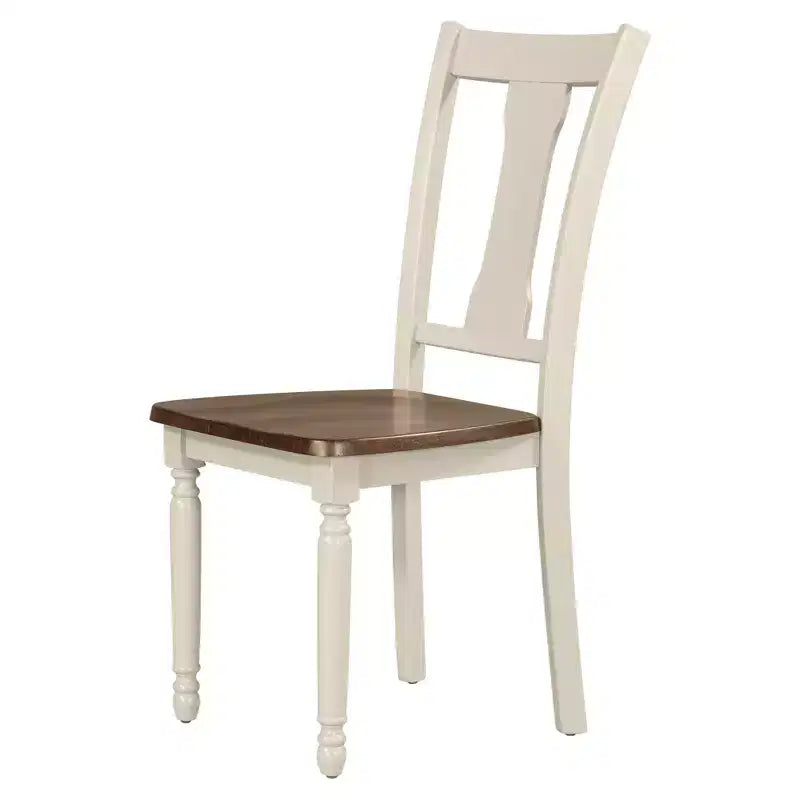 Ensemble de salle à manger rétro 6 pièces avec 1 table à manger en bois, 4 chaises et 1 banc, marron + blanc - ModernLuxe