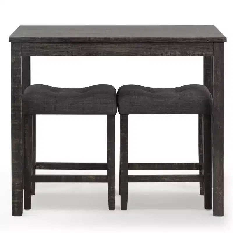 Ensemble de salle à manger 3 pièces en bois hauteur comptoir Roundhill Furniture Sora, gris
