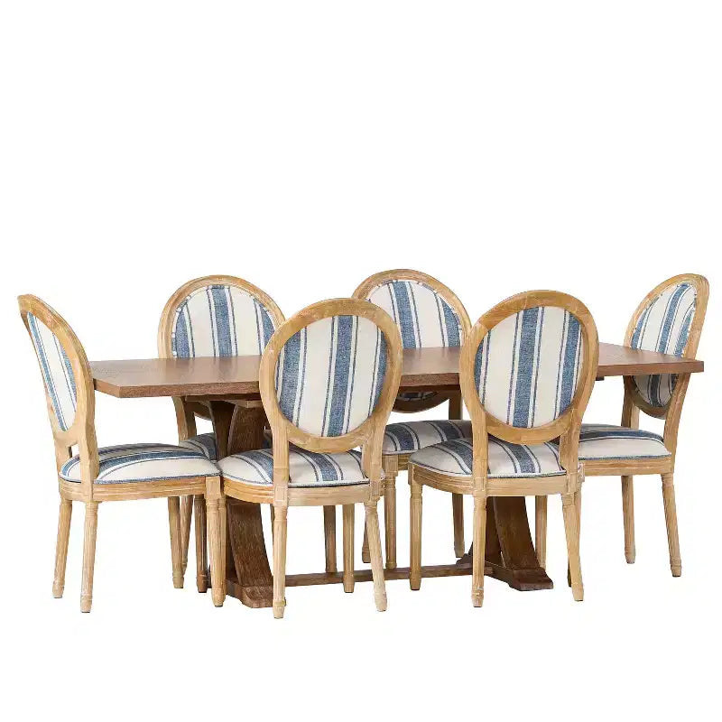 Christopher Knight Home Derring Ensemble de salle à manger extensible 7 pièces en bois rembourré de style campagnard français