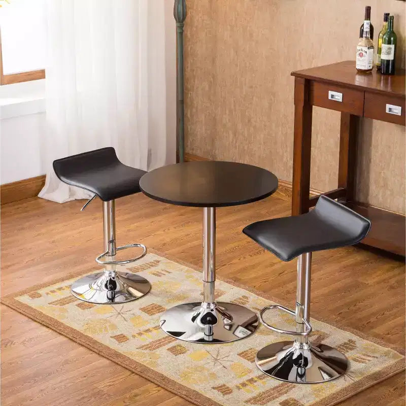 Ensemble de bar réglable 3 pièces Baxton noir Roundhill Furniture