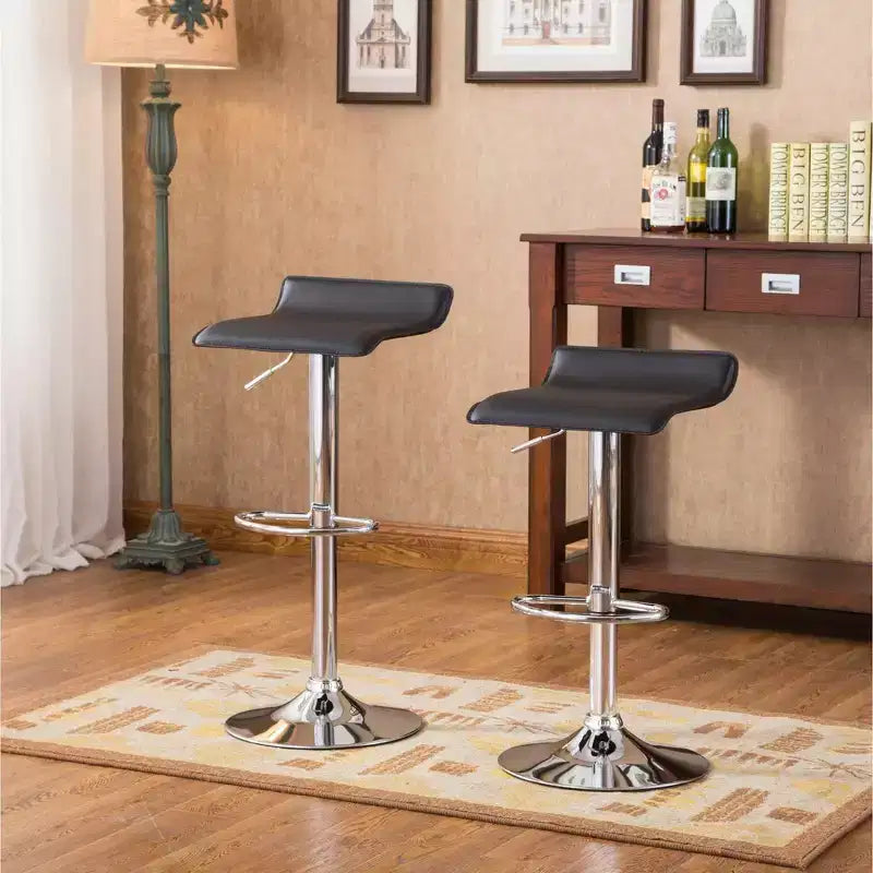 Ensemble de bar réglable 3 pièces Baxton noir Roundhill Furniture