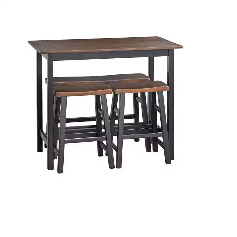 Ensemble de salle à manger 4 pièces en bois massif de hauteur comptoir compact Galena par Buylateral