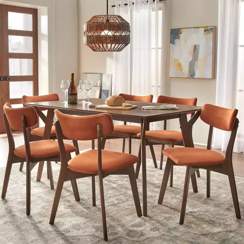 Ensemble repas Lifestorey Cari 7 pièces de style Mid-Century Modern