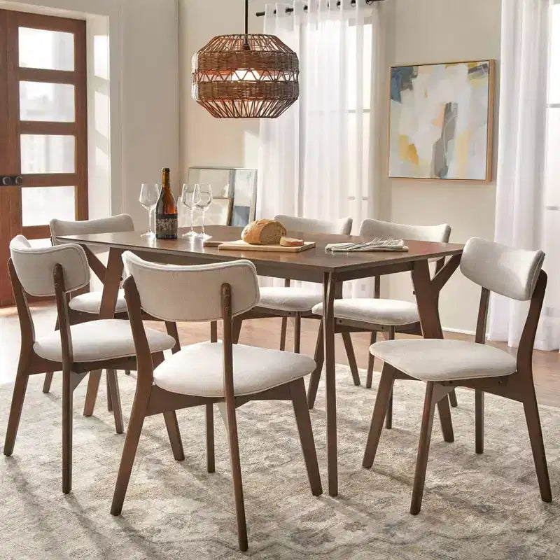 Ensemble repas Lifestorey Cari 7 pièces de style Mid-Century Modern