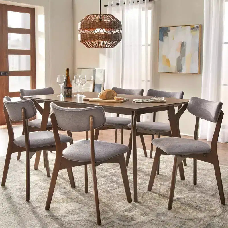 Ensemble repas Lifestorey Cari 7 pièces de style Mid-Century Modern
